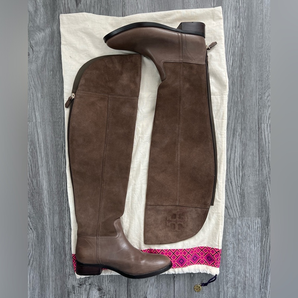 Tory Burch Suede Knee High Boots